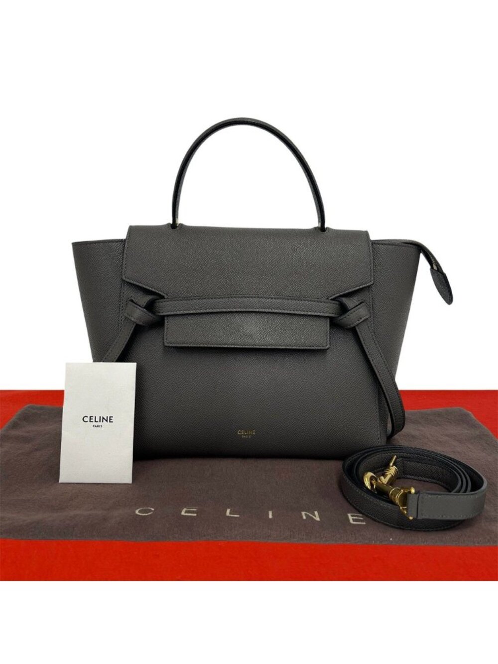 Celine Belt Bag Micro Leather 2-Way Mini Tote Gray